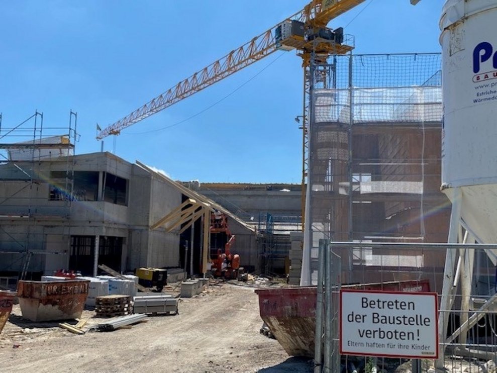 Fortschritte auf der Baustelle des neuen PBZ Korneuburg