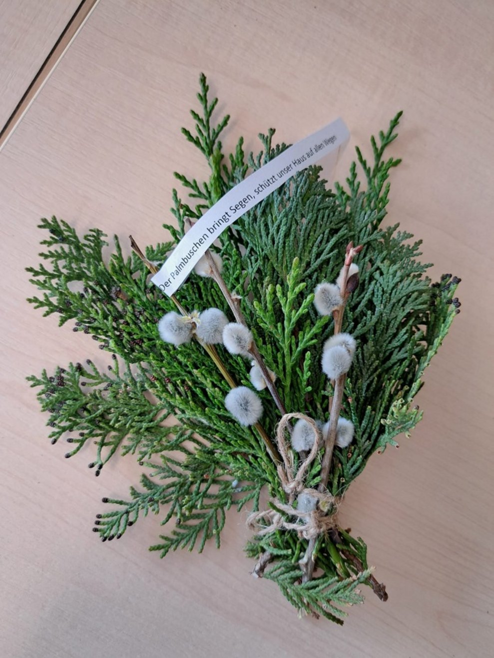 Fertige Palmbüscherl mit Spruch